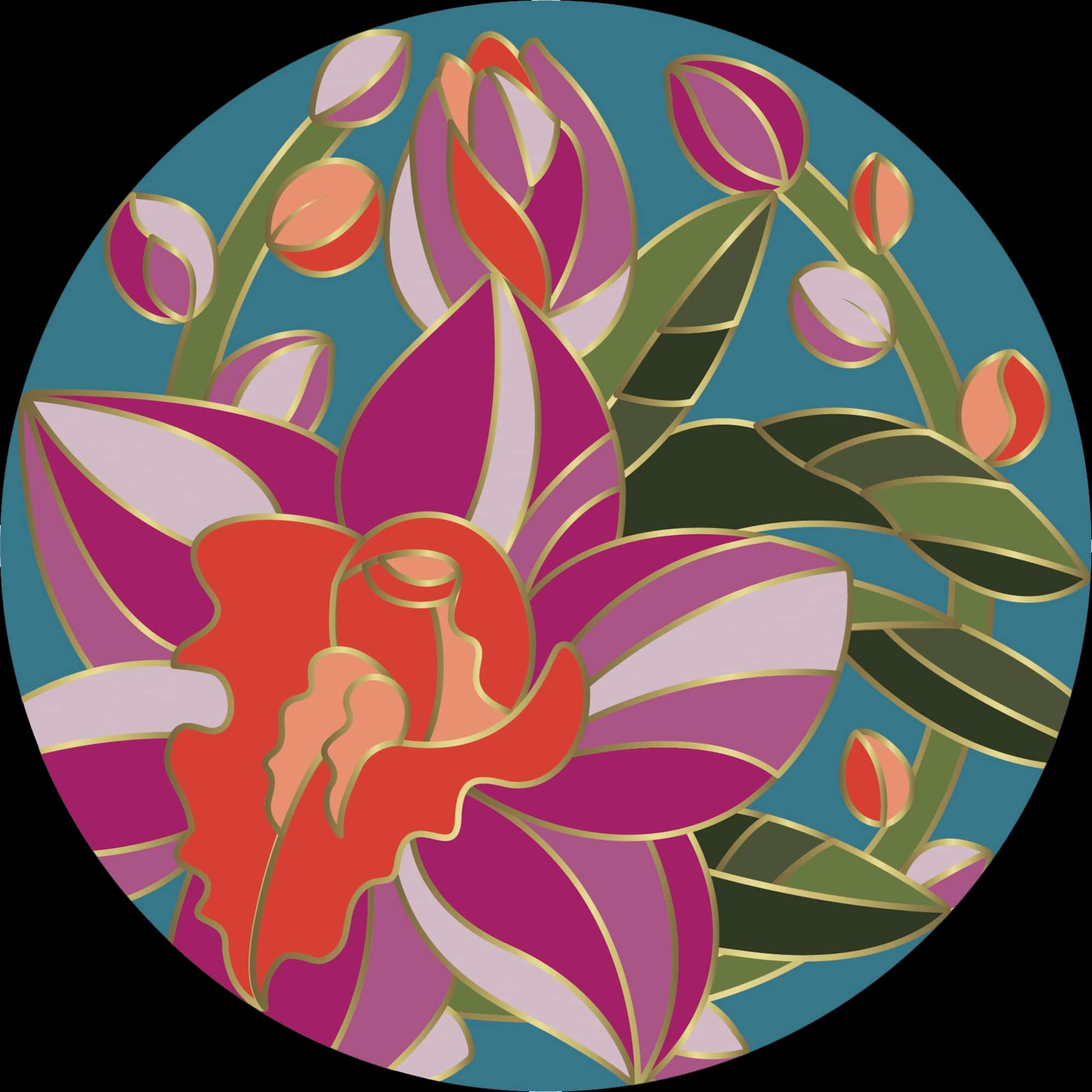 Mini Orchid Round Canvas Painting Kit by Craft Smart®